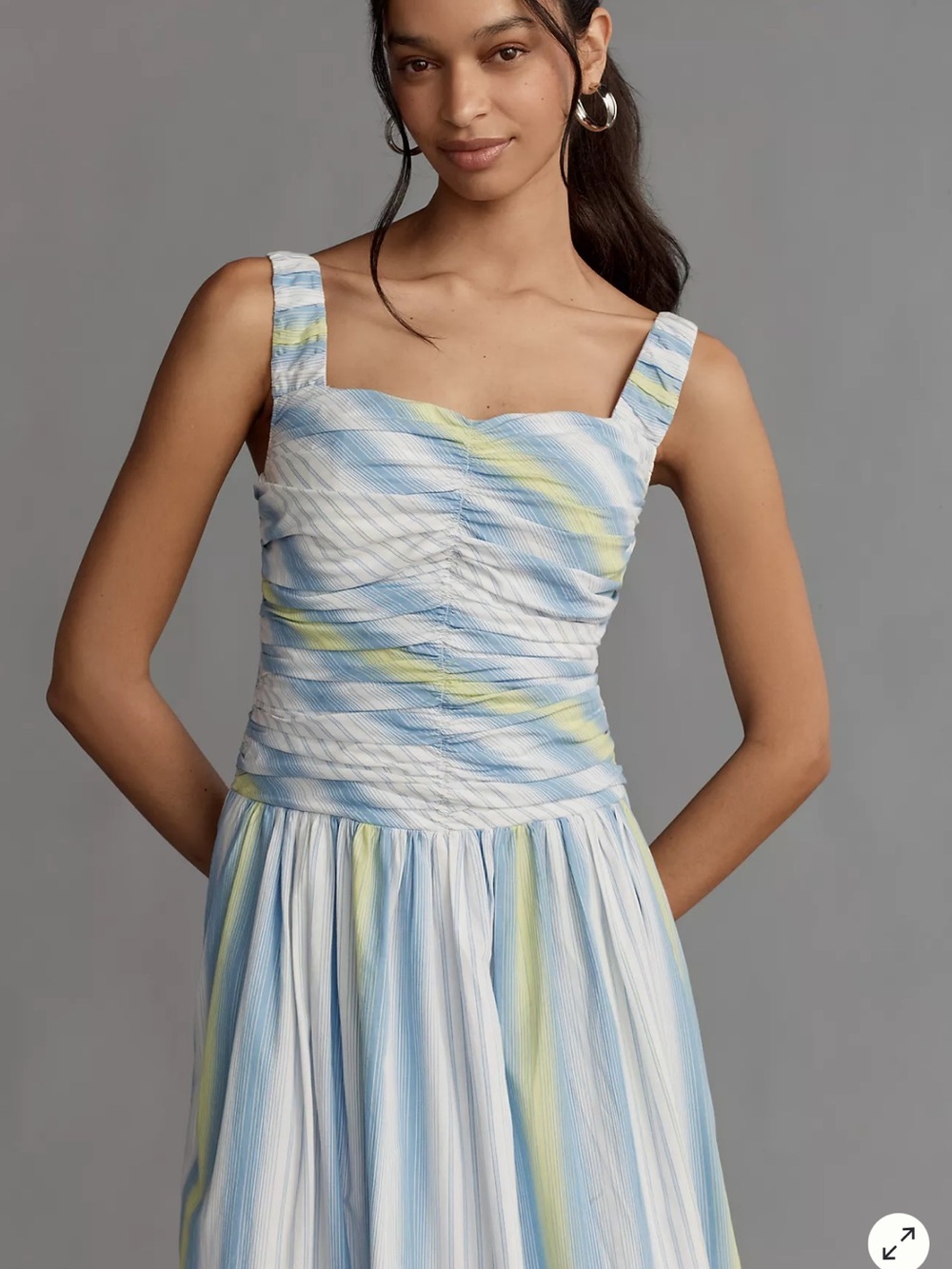 Anthropologie Striped Maxi Dress in Blue, White & Yellow-Green - Picture 10 of 10